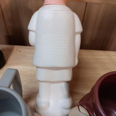 MR MAGOO AND 2 OTHER EMPTY SOAKY'S PLUS THICK PLASTIC CARTOON CHARACTER CUPS