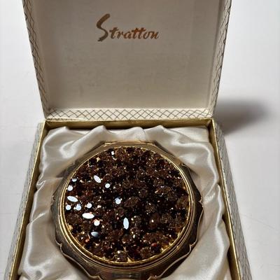Vintage Stratton compact mirror with box