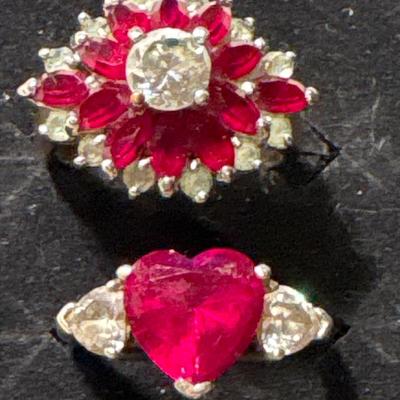 Red stone cocktail rings