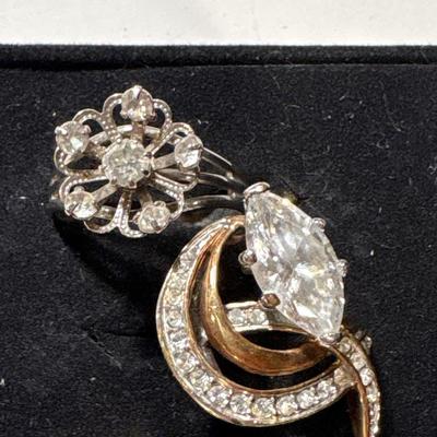 Four sparkly cocktail rings