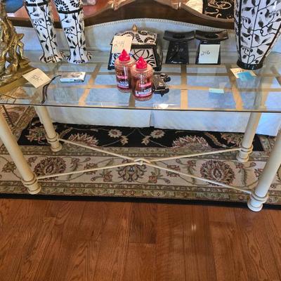 Sofa table with glass top