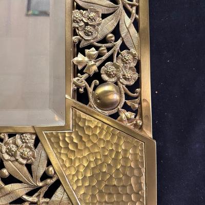 Vintage brass wall mirror