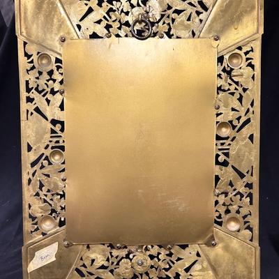 Vintage brass wall mirror