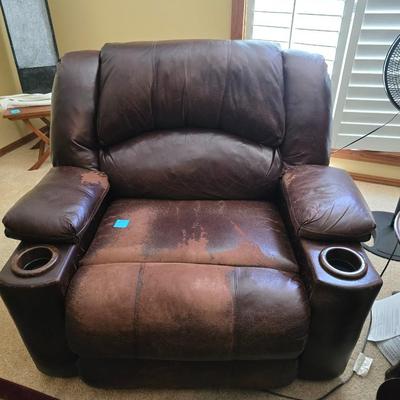 Leather chair with massage