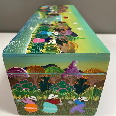 Sale Photo Thumbnail #11: Beautiful vibrant painted in Jalisco, Mexican wood box