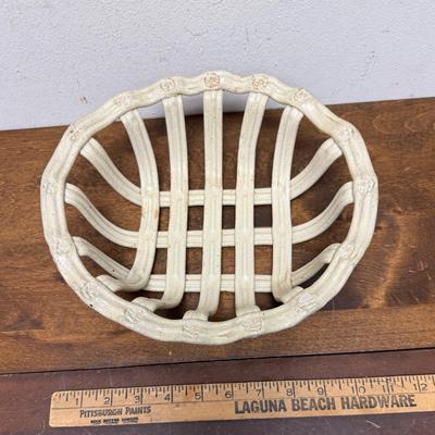 Woven Ceramic Stoneware Pottery Basket