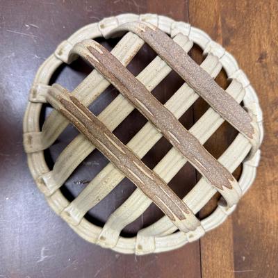 Woven Ceramic Stoneware Pottery Basket