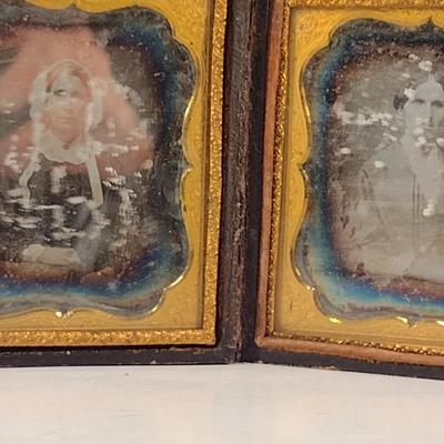 Antique Double Panel Daguerreotype C. 1850's