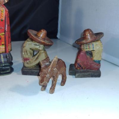 Collection of Hand Painted Wooden Figurines