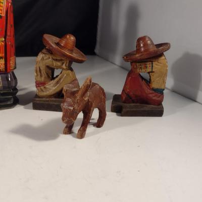 Collection of Hand Painted Wooden Figurines