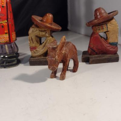 Collection of Hand Painted Wooden Figurines