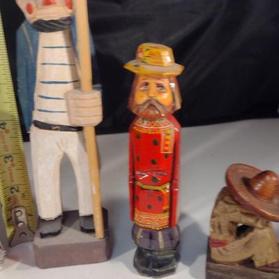 Collection of Hand Painted Wooden Figurines