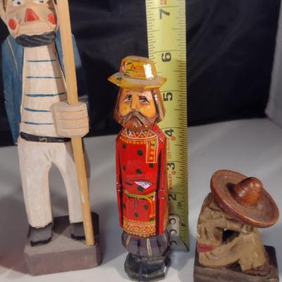 Collection of Hand Painted Wooden Figurines