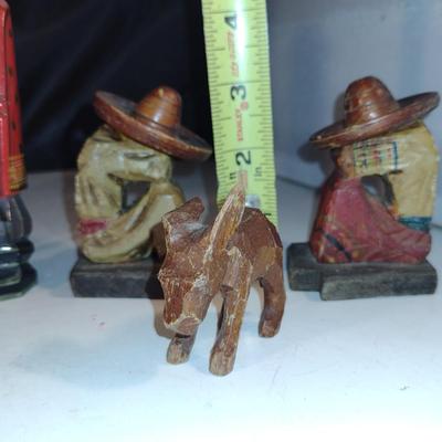 Collection of Hand Painted Wooden Figurines