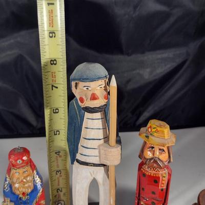 Collection of Hand Painted Wooden Figurines