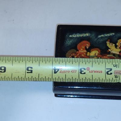 Pair of Hand Painted Lacquer Trinket Boxes