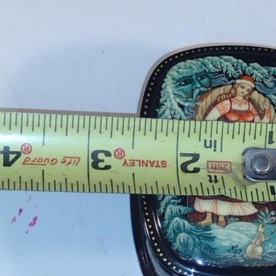 Pair of Hand Painted Lacquer Trinket Boxes