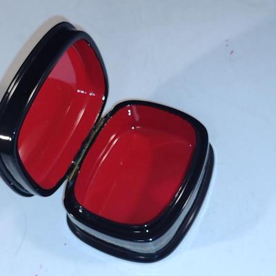 Pair of Hand Painted Lacquer Trinket Boxes