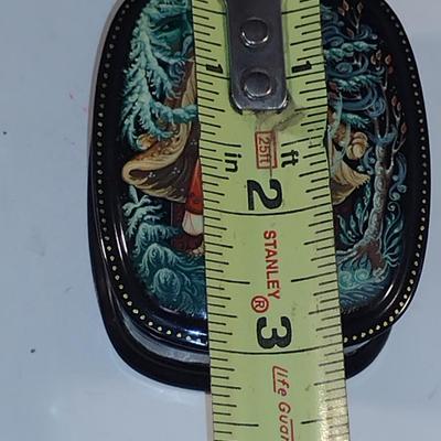Pair of Hand Painted Lacquer Trinket Boxes