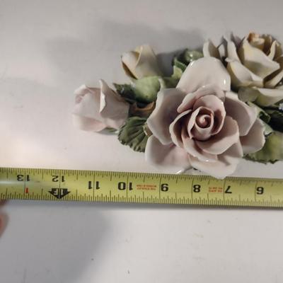 Capodimonte Porcelain Roses- Approx 11 1/2" x 5 1/4"