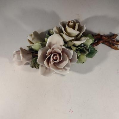 Capodimonte Porcelain Roses- Approx 11 1/2" x 5 1/4"