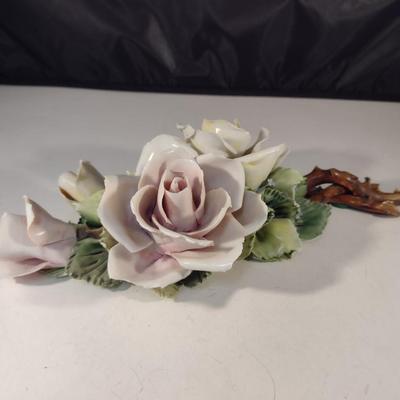 Capodimonte Porcelain Roses- Approx 11 1/2" x 5 1/4"