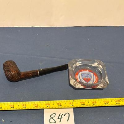 Vintage Pipe and Ashtray