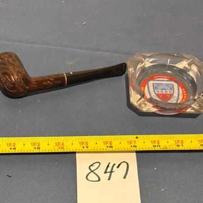 Vintage Pipe and Ashtray
