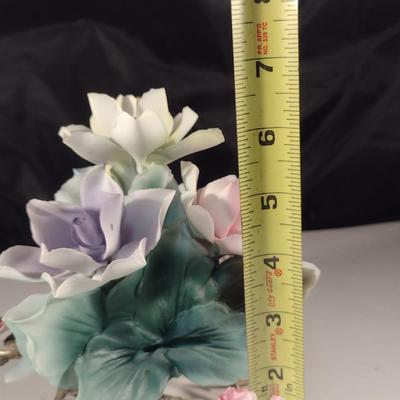 Porcelain Roses with Metal Feet- Approx 6 3/4" Tall
