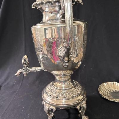 Silver plate footed coffee urn