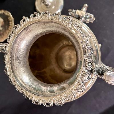 Silver plate footed coffee urn
