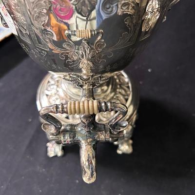 Silver plate footed coffee urn