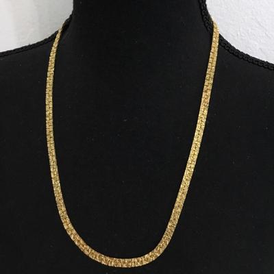 Vintage 22inch gold chain necklace, textured