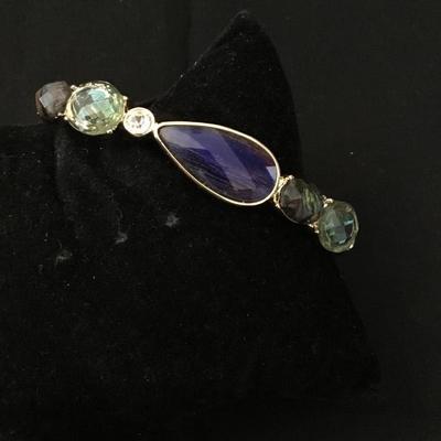 Beautiful vintage Anne Klein semi precious stone, locking hinged bracelet