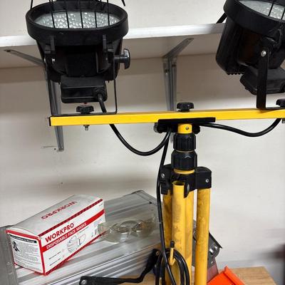 Stepladder, lights, misc