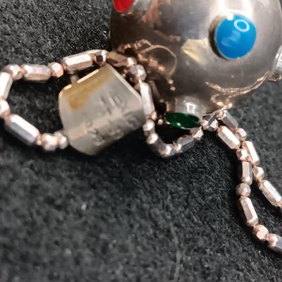 VERY UNIQUE NATIVE MADE STERLING SILVER ENCLOSED BELL ON A STERLING CHAIN