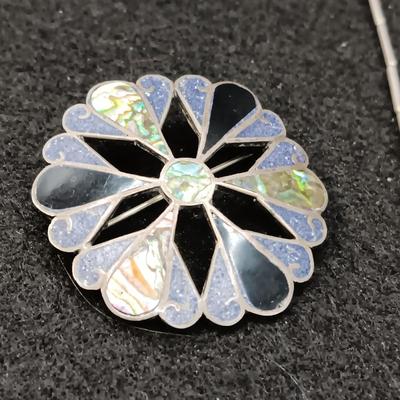 STERLING PIN AND BEADED STERLING NECKLACE