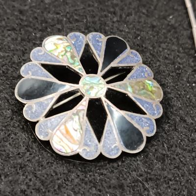 STERLING PIN AND BEADED STERLING NECKLACE