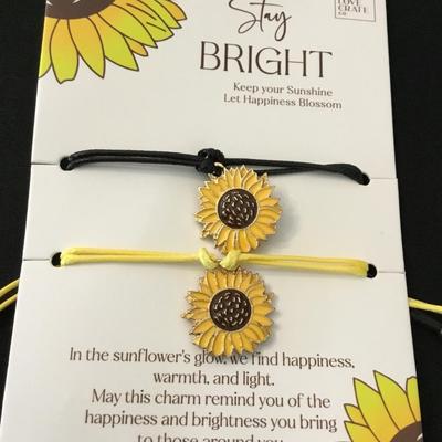 Cute slider, sunflower, charm, bracelets