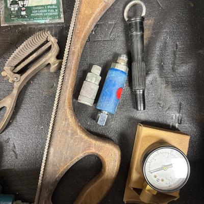 Spark, plug cleaner, files, gauges, and motor