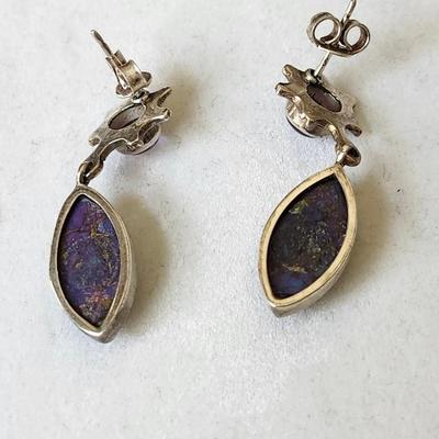 2 Pair of Purple Turquoise Earrings