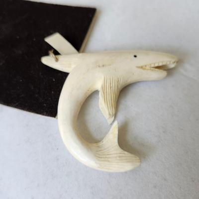 Vintage Bone Shark Pendant