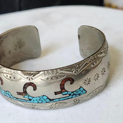 Old Navajo Inlaid Cuff