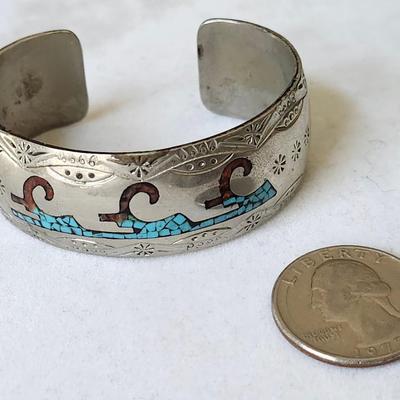 Old Navajo Inlaid Cuff