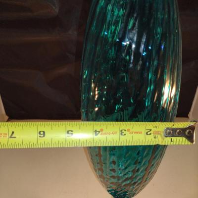 Vintage Twisted Stem Pedestal Art Glass Vase - Possibly Empoli- Approx 15" Tall