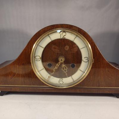 Wood Case Humpback Mantle Clock- Battery Operated