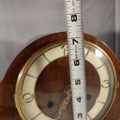 Wood Case Humpback Mantle Clock- Battery Operated