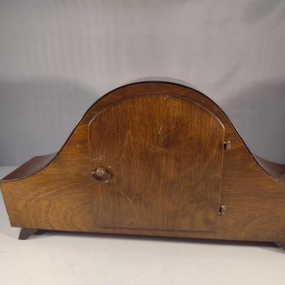 Wood Case Humpback Mantle Clock- Battery Operated
