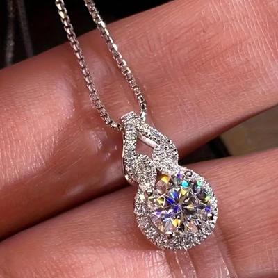 Gorgeous 3 carat Moissanite Drop Necklace