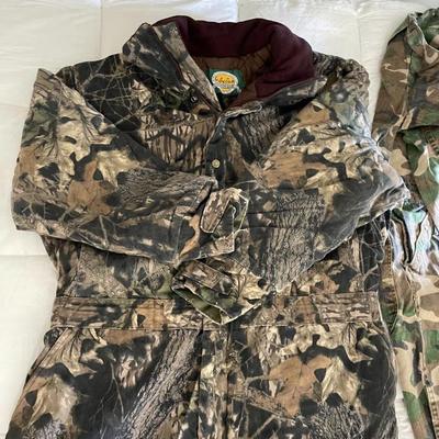 Lot of Men's Camo Coveralls and Jacket
